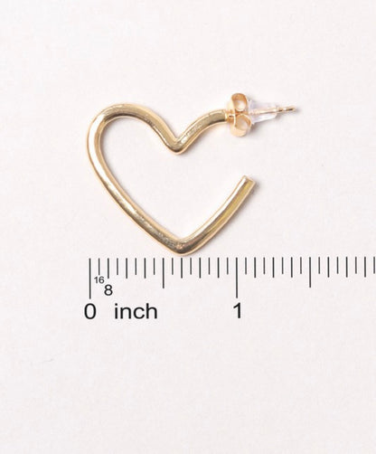 GOLD DIPPED HEART HOOP EARRING