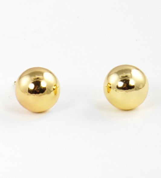 GOLD DIPPED BRASS BALL EARRING