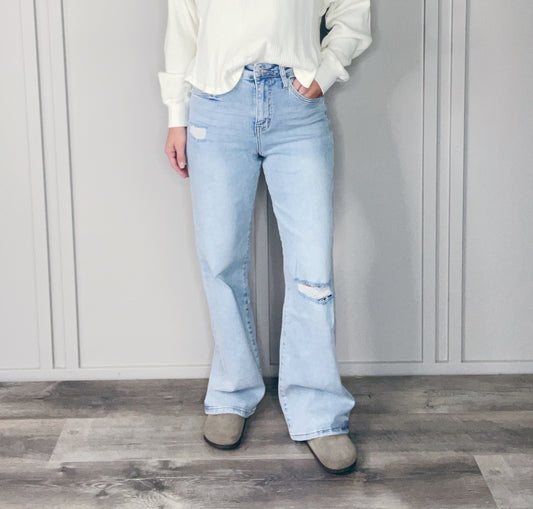 VINTAGE HIGH RISE FLARE JEAN