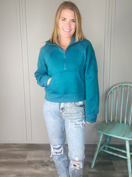 DOVE FUNNEL NECK HALF ZIP