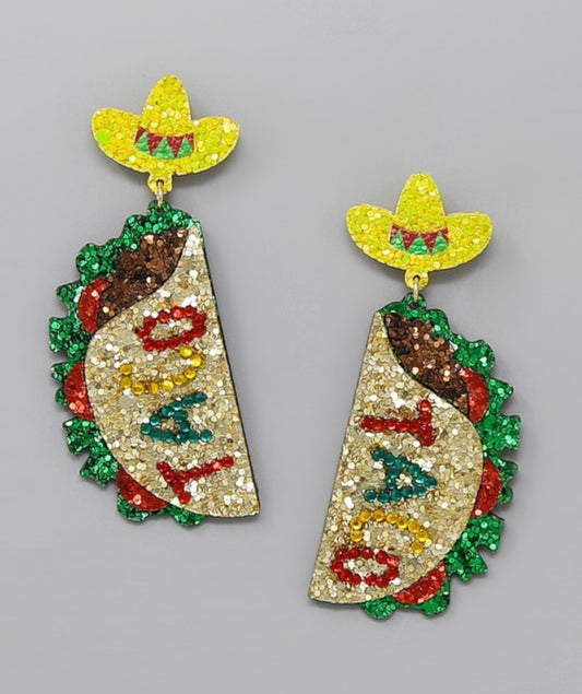 CINCO DE MAYO TACO GLITTER EARRING