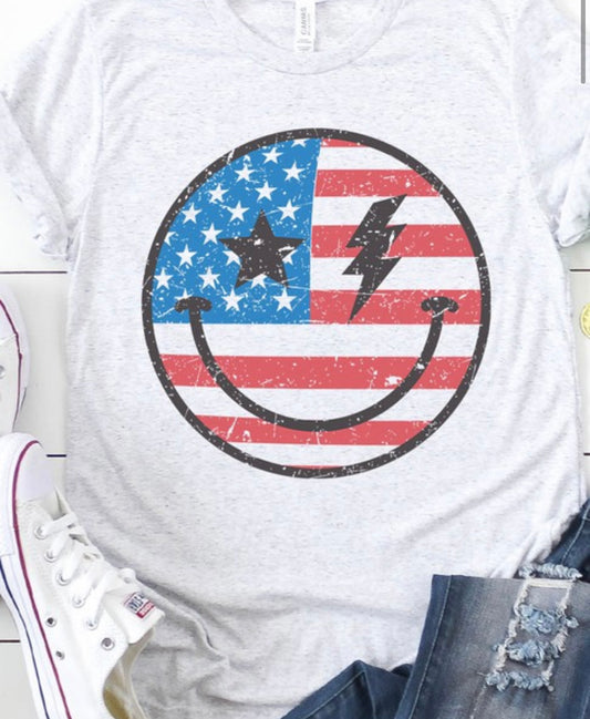 RETRO AMERICAN SMILEY FACE GRAPHIC