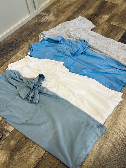 COTTON OVERSIZED FRONT POCKET TEE