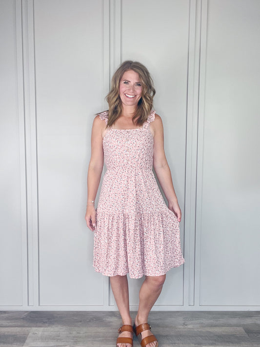 FLORAL CRISS CROSS BACK DRESS