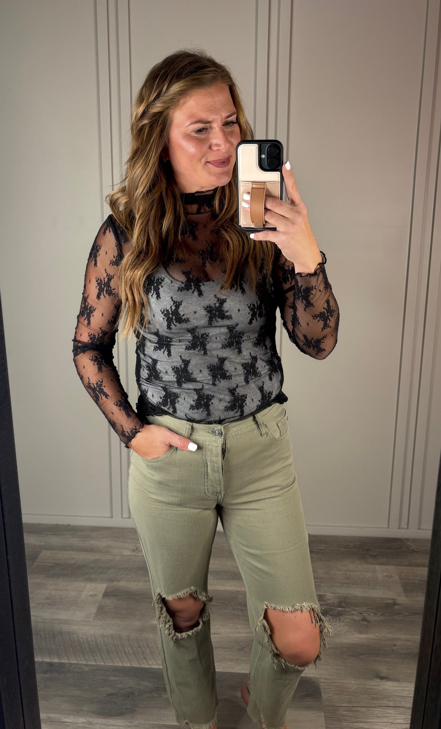 LACE SEE-THROUGH LAYERING TOP