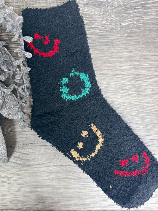 -BF-SMILEY FLEECE SOCKS