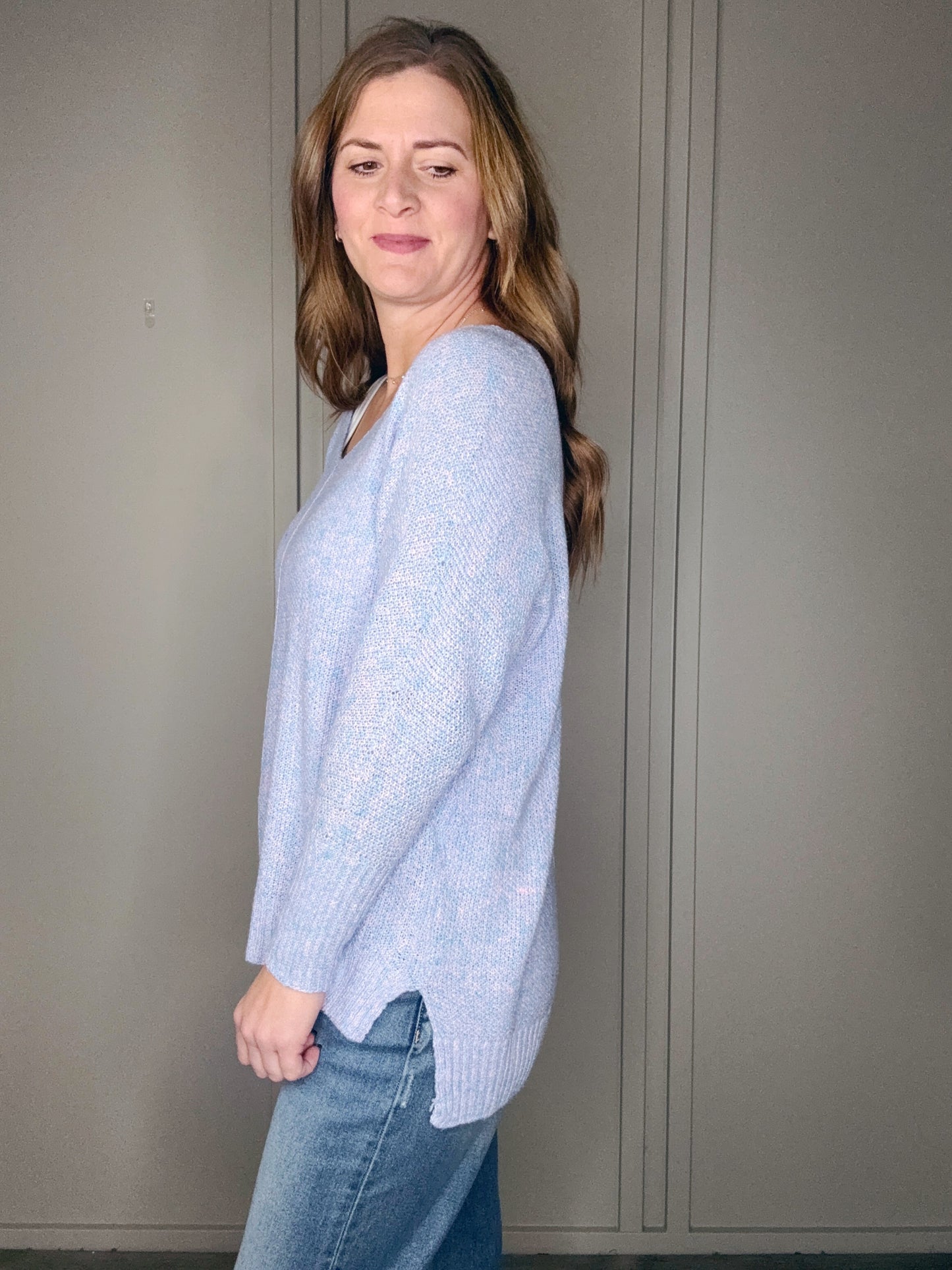 PURPLE FLECK SWEATER