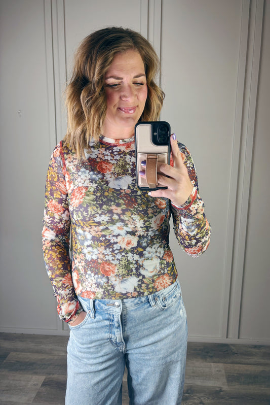 SHEER FLORAL TOP