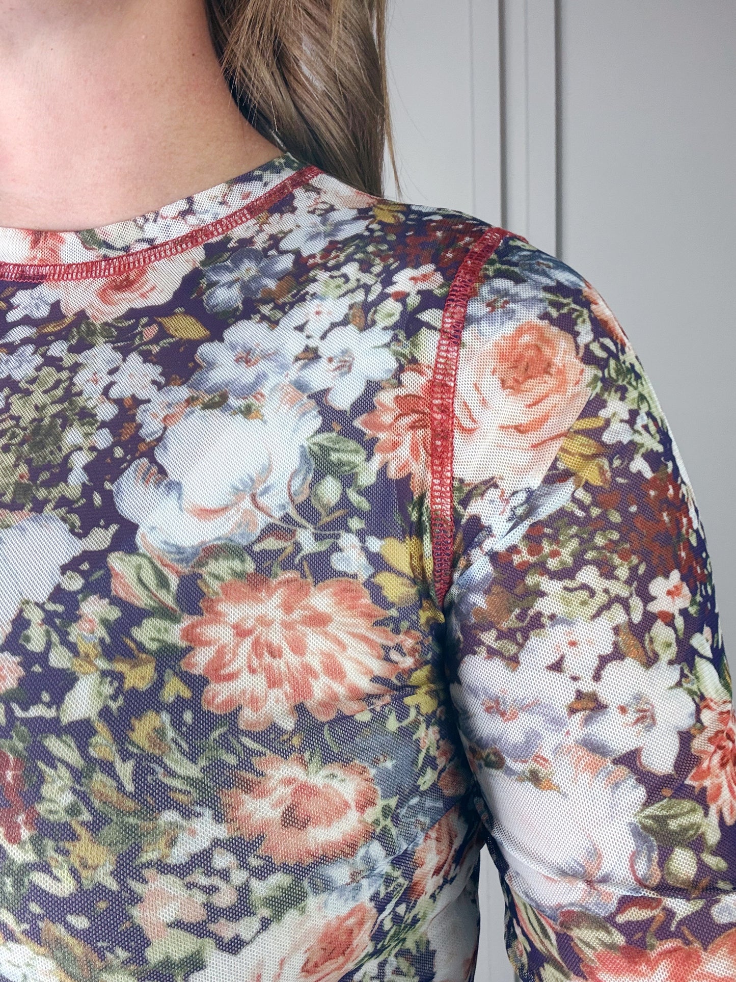 SHEER FLORAL TOP