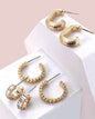 TRIO HUGGIE HOOP EARRINGS