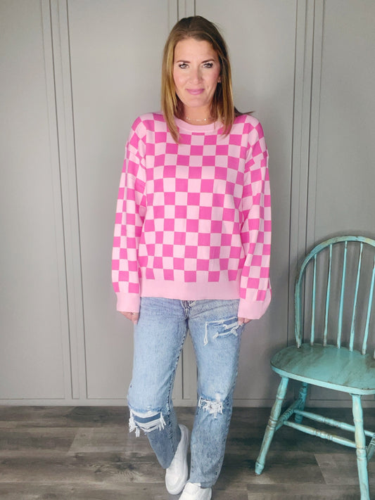 CHECKERED PATTERN SWEATER