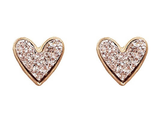 HEART DRUSY STONE POST EARRING