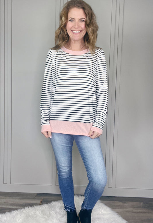 LONG SLEEVE STRIPE TOP