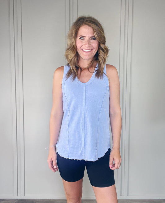 WASHED LOOSE FIT RACER BACK TANK