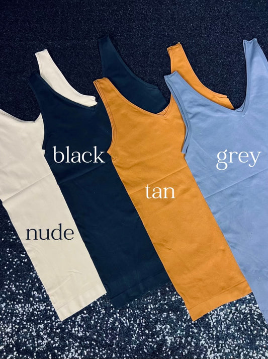 REVERSIBLE V OR U NECKLINE SEAMLESS TANK ‘BF