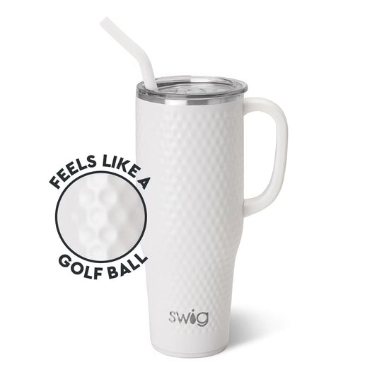 WHITE GOLF BALL SWIG MEGA MUG 40 OZ
