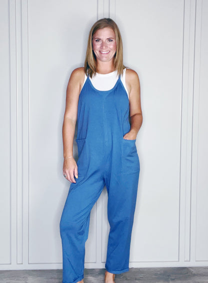 SPAGHETTI STRAP POCKETED JUMPSUIT