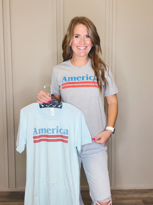 AMERICA BOLD STRIPE TEE