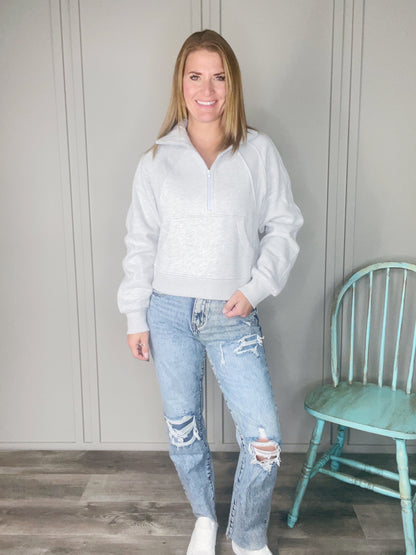 DOVE FUNNEL NECK HALF ZIP