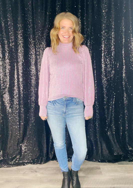 RIBBED PUFF LONG SLEEVE TOP ‘BF