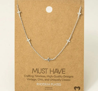 TINY CROSS NECKLACE