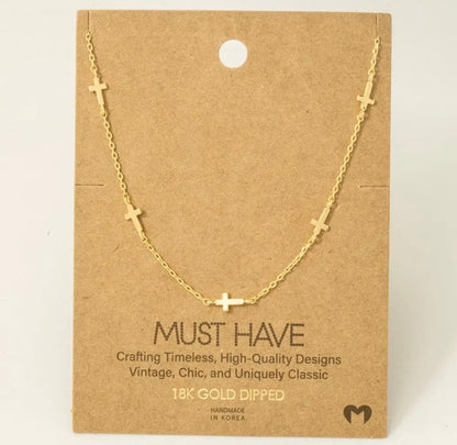 TINY CROSS NECKLACE