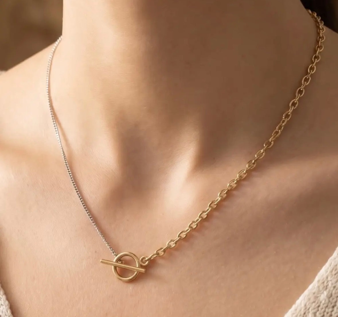 GOLD + SILVER MIXED CHAIN NECKLACE
