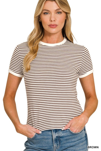 STRIPED BANDED TEE