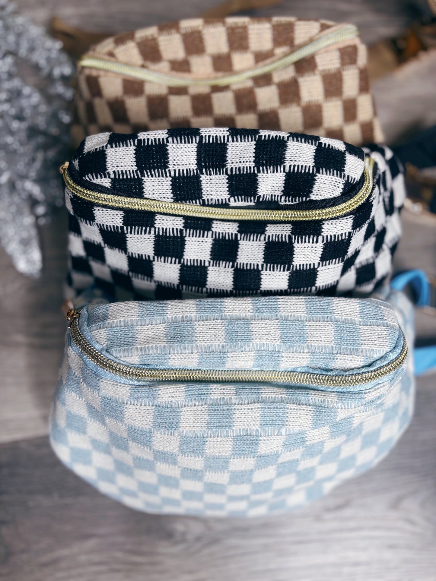 -BF- CHECKERED WAIST CROSSBODY SLING BAG