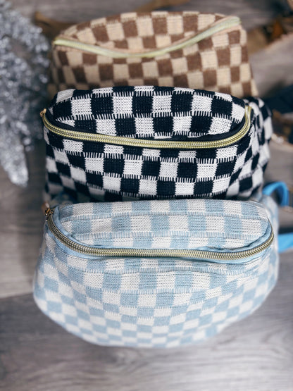 -BF- CHECKERED WAIST CROSSBODY SLING BAG