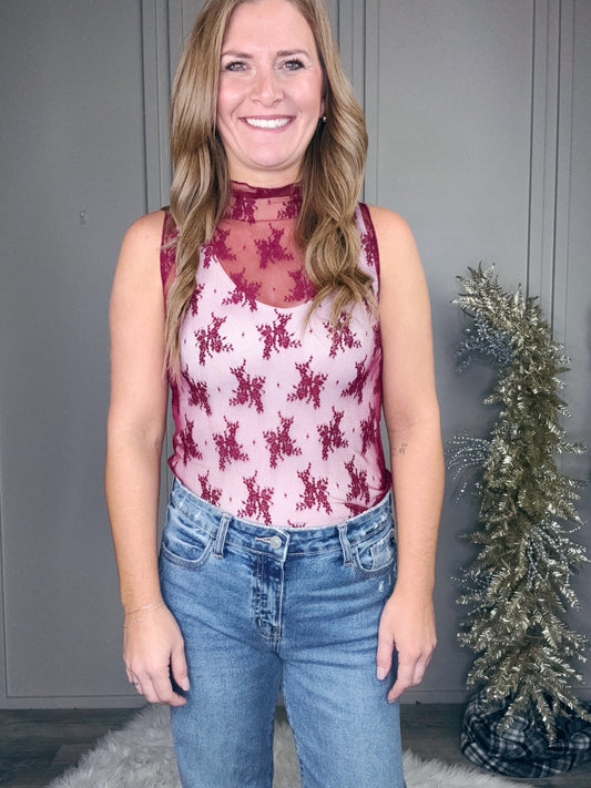 -BF-LACE SEE THROUGH LAYERING SLEEVELESS TOP