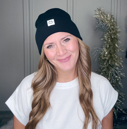 -BF-SMILEY FACE PATCH BEANIE