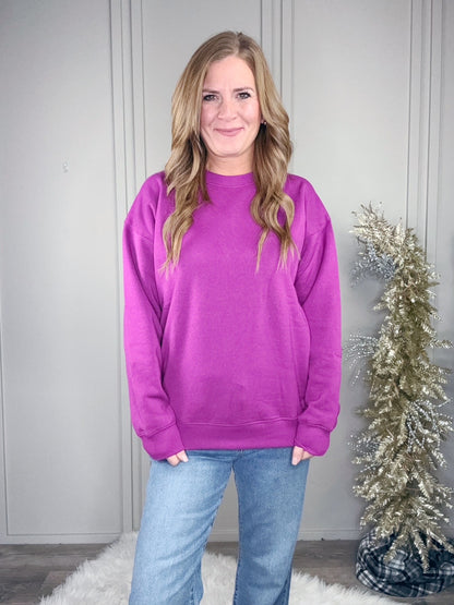 -BF-FLEECE ROUND NECK SWEATSHIRT
