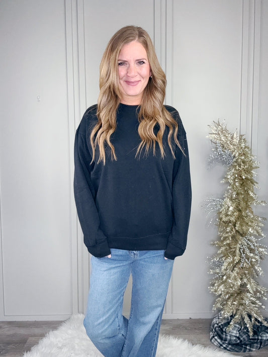 -BF-FLEECE ROUND NECK SWEATSHIRT