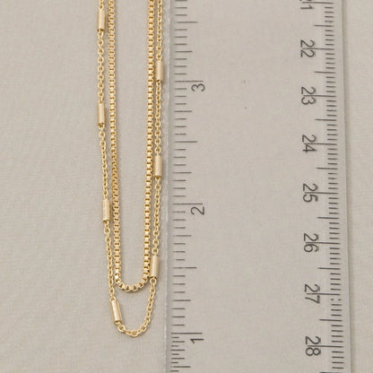 DOUBLE LAYER BAR CHAIN NECKLACE