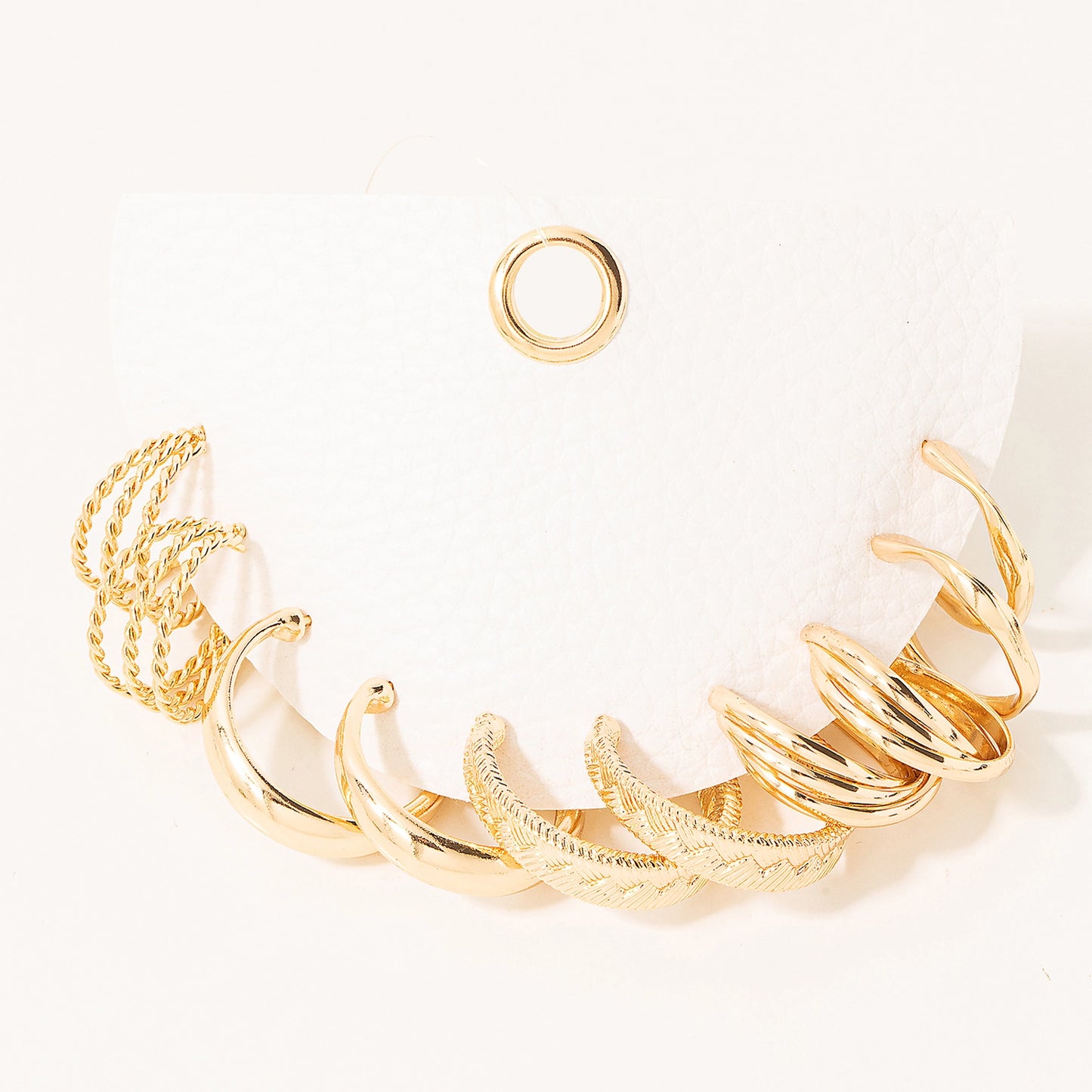 5 PAIR ASSORTED HOOP EARRINGS SET