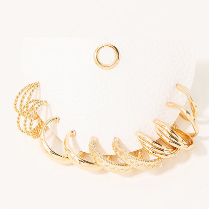 5 PAIR ASSORTED HOOP EARRINGS SET