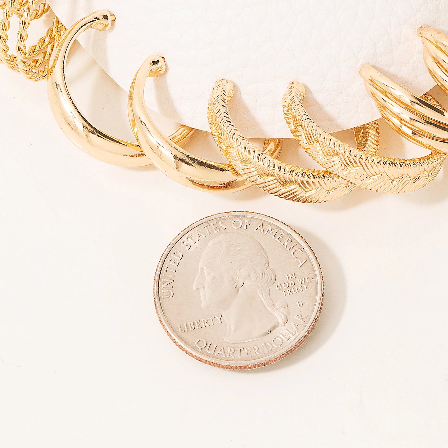 5 PAIR ASSORTED HOOP EARRINGS SET