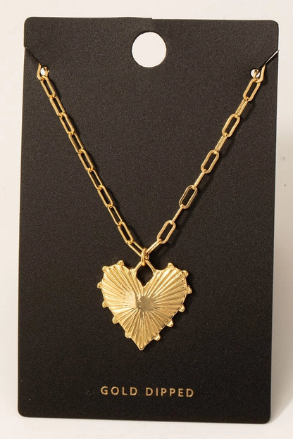 HEART PENDANT GOLD CHAIN NECKLACE