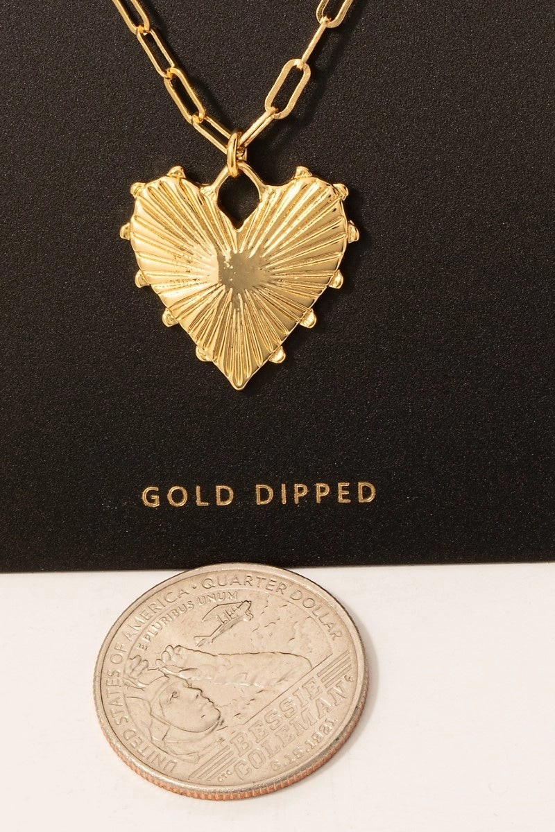 HEART PENDANT GOLD CHAIN NECKLACE
