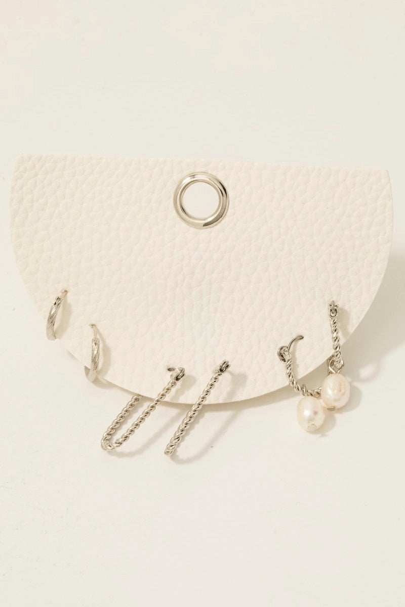3 SET TWISTED HOOP EARRINGS