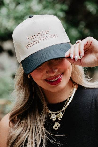 IM NICER WHEN IM TAN TRUCKER HAT