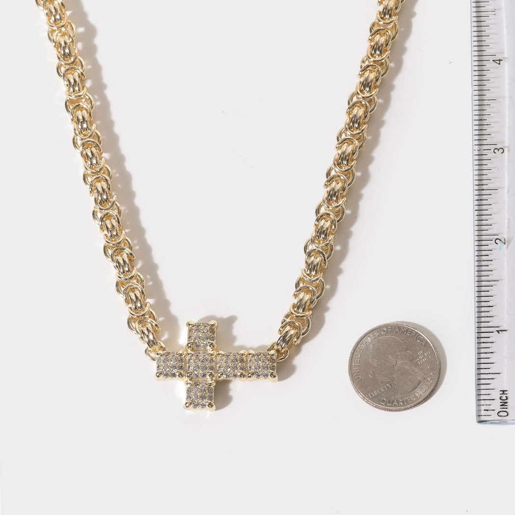 PAVE CROSS NECKLACE