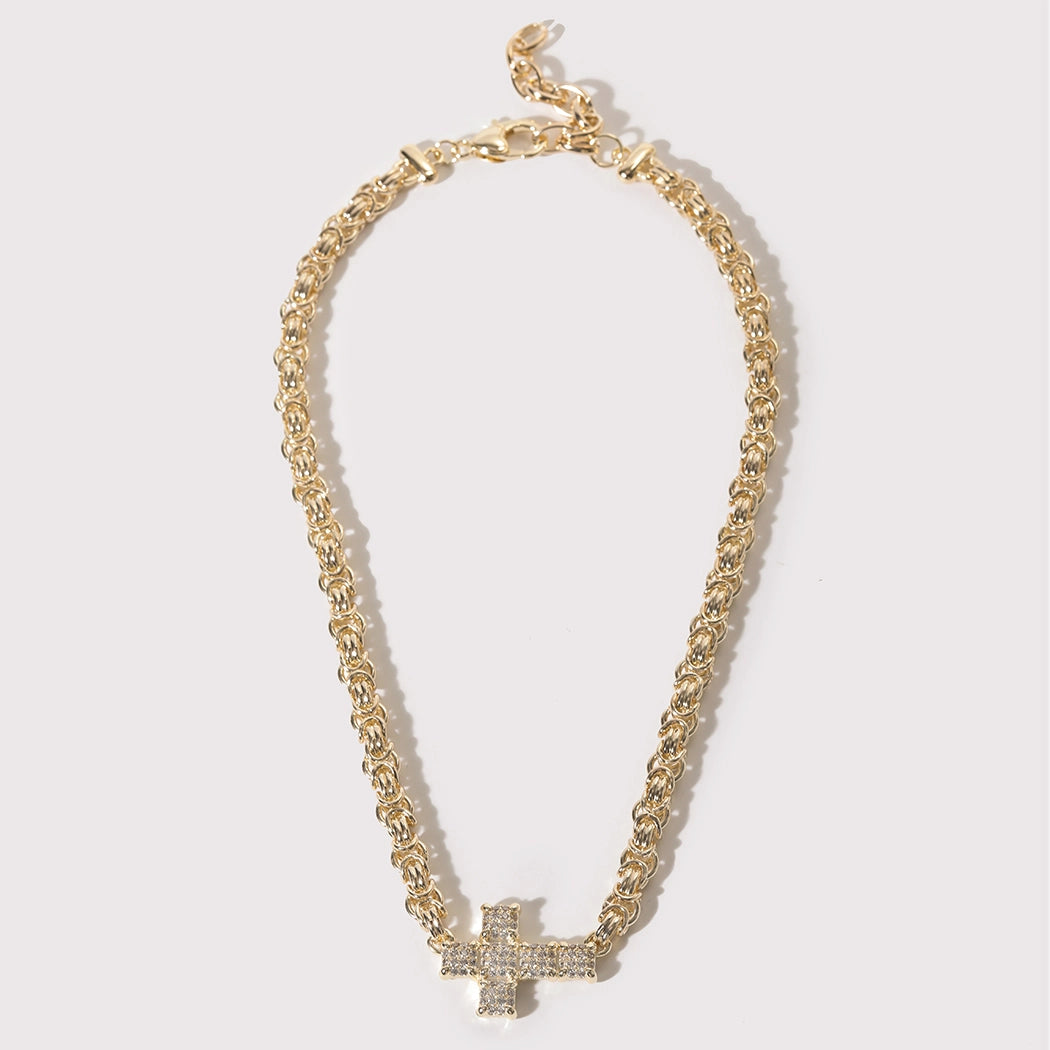 PAVE CROSS NECKLACE