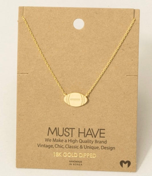 FOOTBALL PENDANT NECKLACE