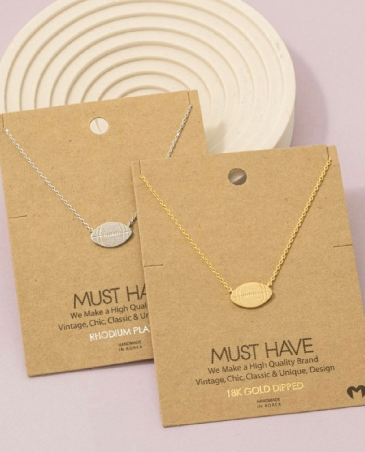 FOOTBALL PENDANT NECKLACE