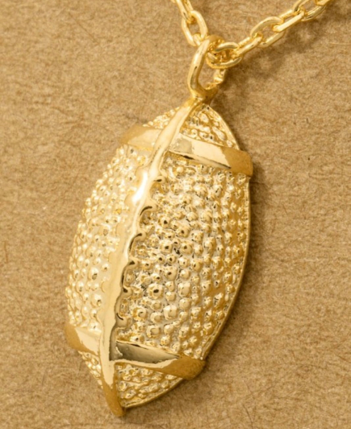 TEXTURED FOOTBALL NECKLACE