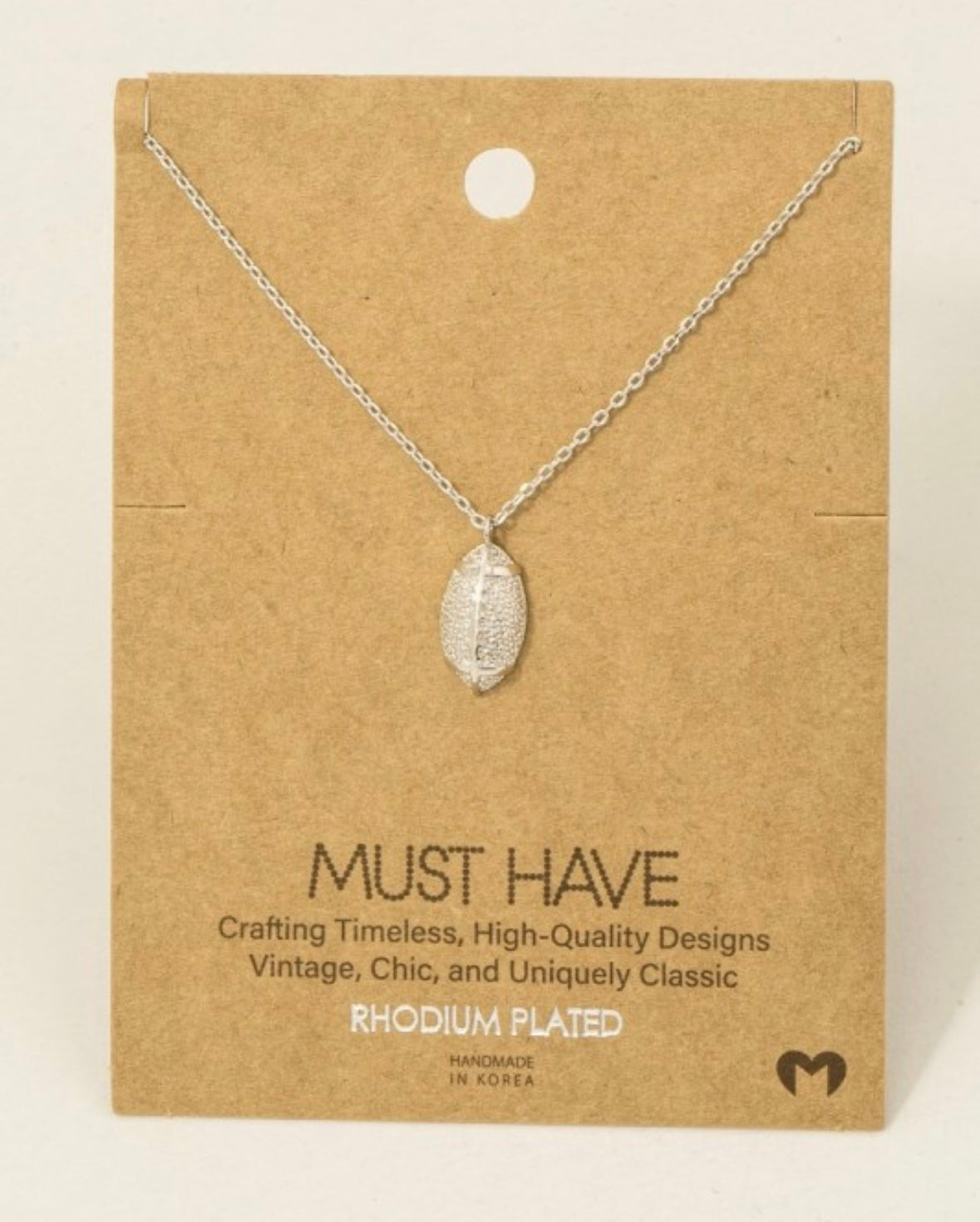 TEXTURED FOOTBALL NECKLACE