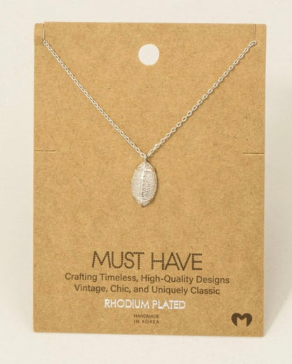 TEXTURED FOOTBALL NECKLACE