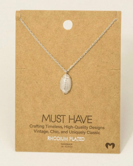 TEXTURED FOOTBALL NECKLACE
